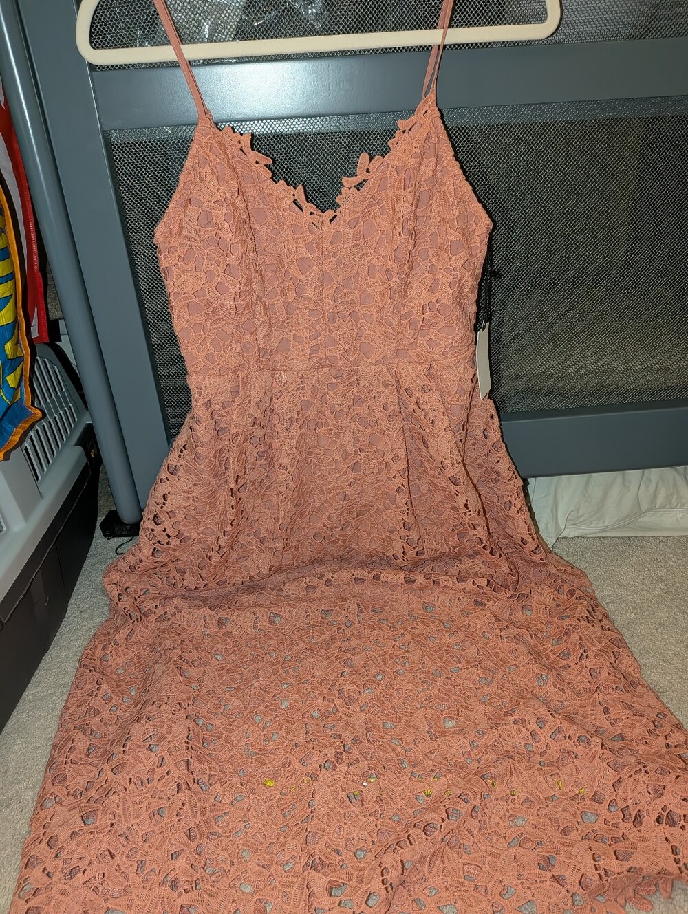 ASTR Lace Midi Dress in Dusty Rose, Large